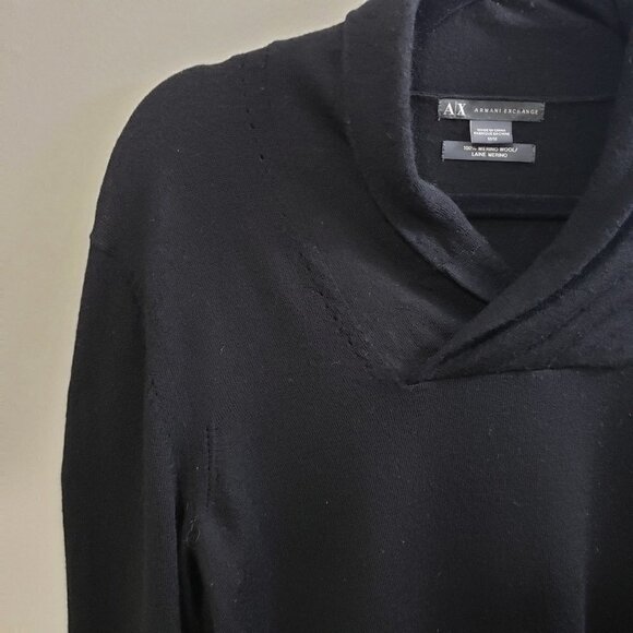Armani Exchange * Black 100% Merino Sweater * Sz M - Picture 4 of 8